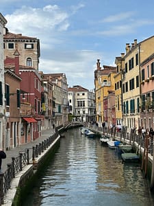 A canal in Venice, trying to see as much of Venice in 24 hours as we can