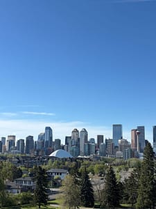 The beautiful Calgary skyline the night before my Marathon in Canada