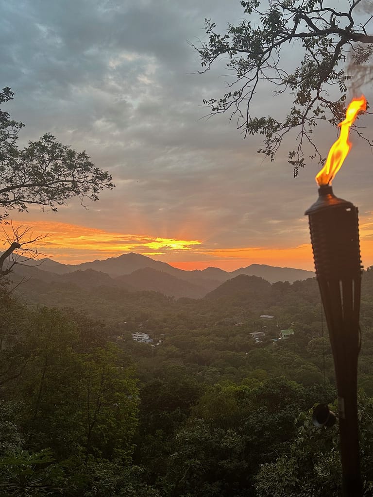 Watching a Sunset in Minca Santa Marta is in the distance